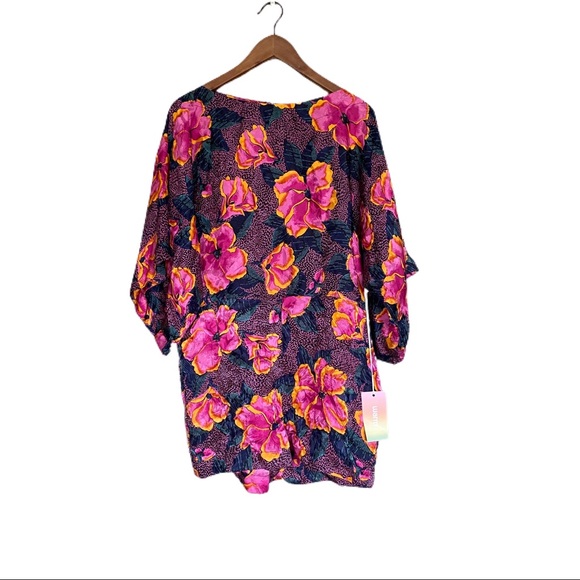 Warm Samurai Silk Romper floral 2 medium nwt - Picture 3 of 7